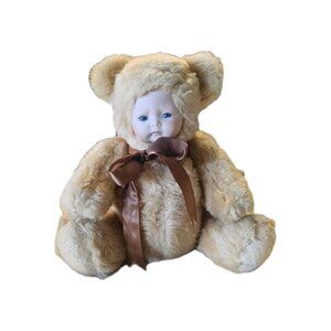 Vintage Teddy Bear Doll Musical Porcelain